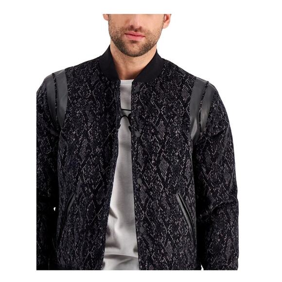 Michael Kors Men's Corduroy Bomber Jacket Snakeskin Size Large - Picture 2 of 10
